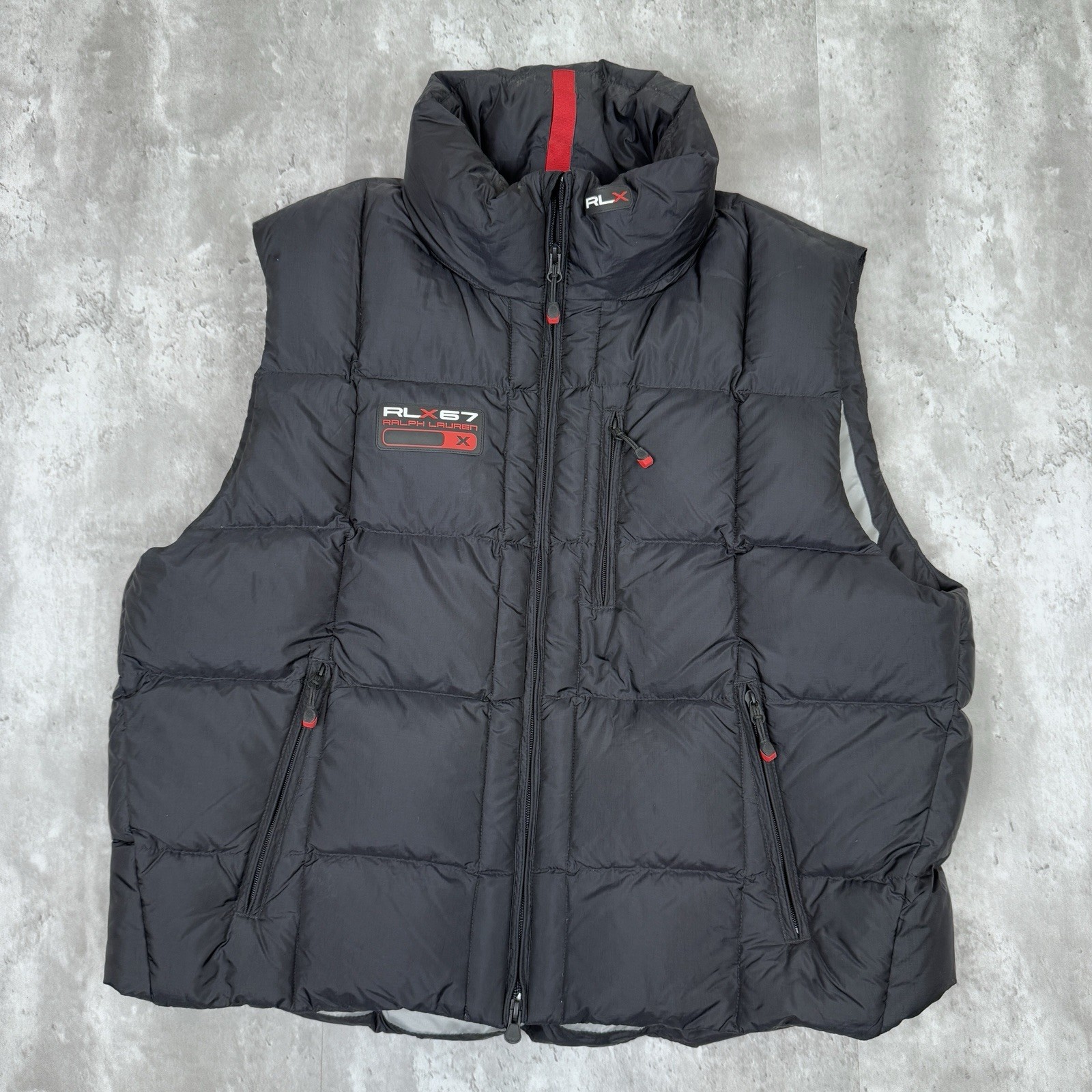 RLX Ralph Lauren Vest Men’s XXL Black Down Insulated Puffer Zip Gilet Golf
