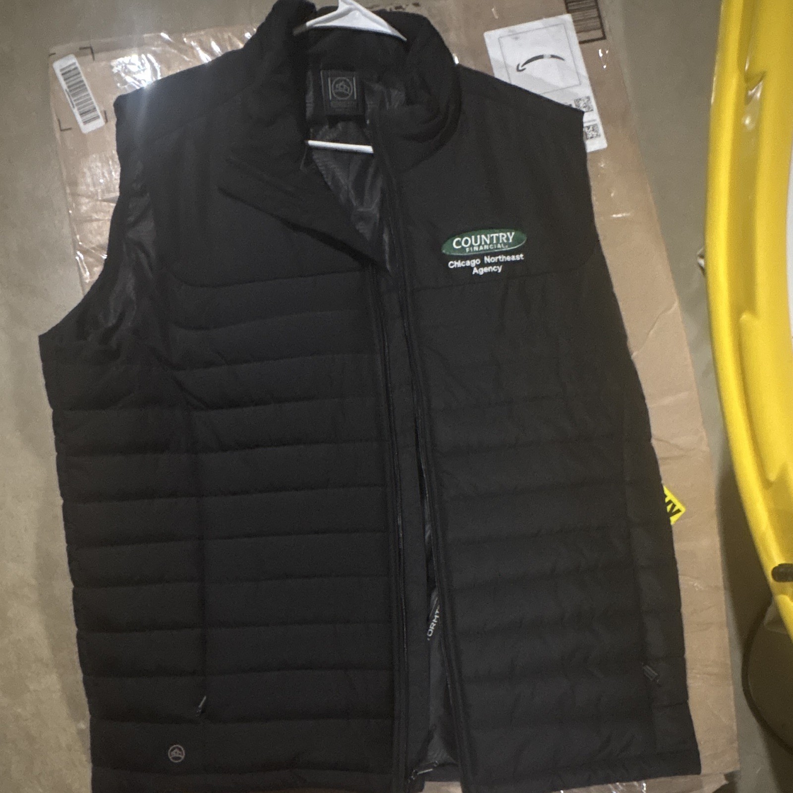 Stormtech Men’s 2XL Black Quilted Puffer Vest Full Zip Embroidered Logo