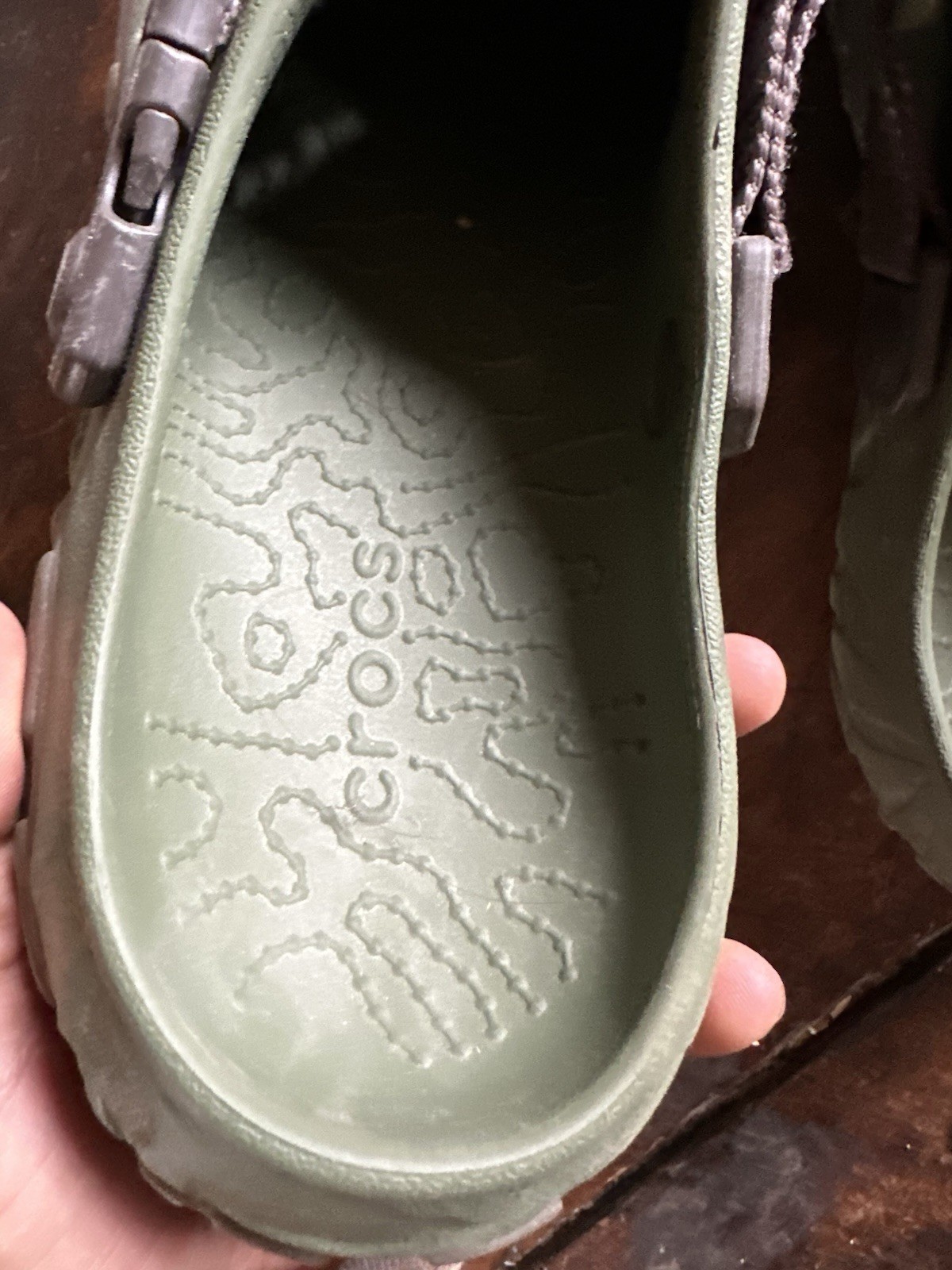 Crocs All-Terrain Atlas Clog Men Size 11 Army Green Espresso Sandals 208391-32C