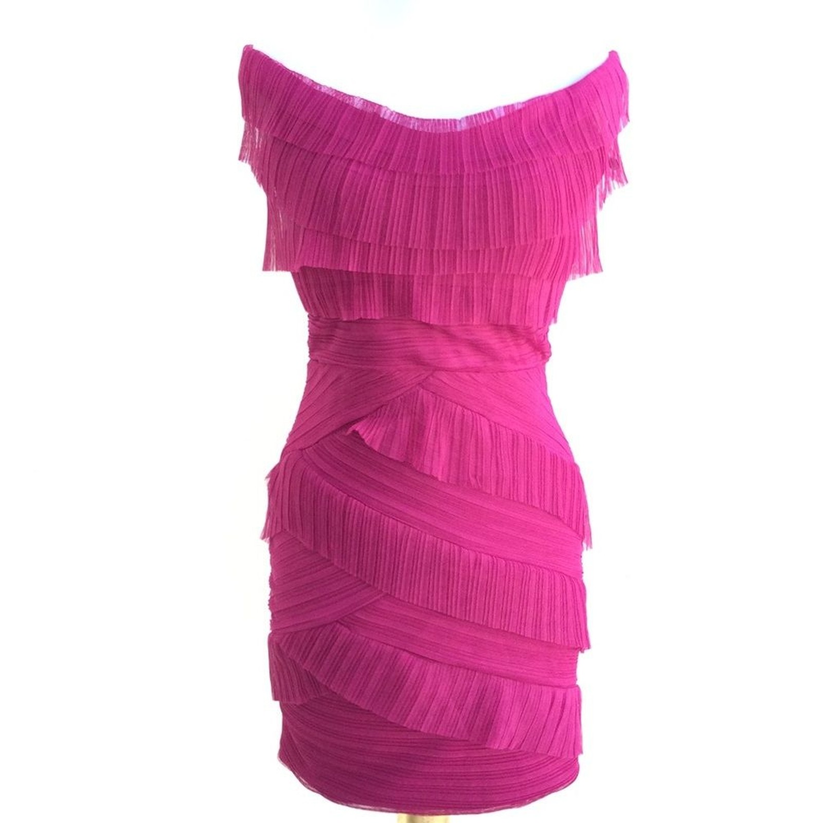 Morgan De Tio Pink Ruffled Dress