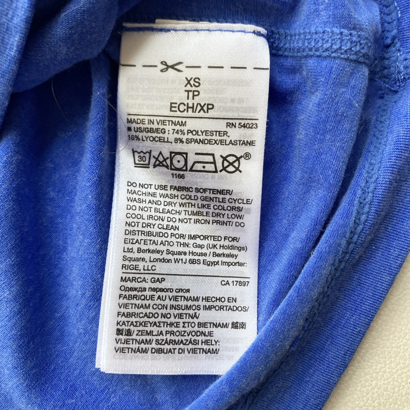 GAPFIT Breathe crew neck Short sleeve Tee Blue Size XS