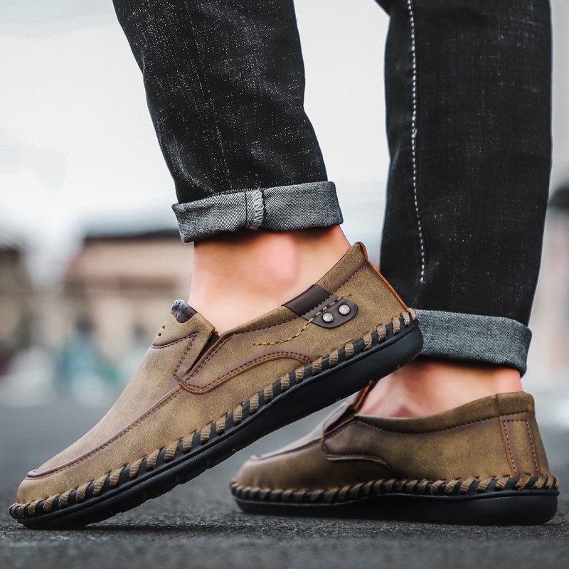 Men’s Handmade Loafers Synthetic Leather Slip-On Driving Casual Wear EU40-48
