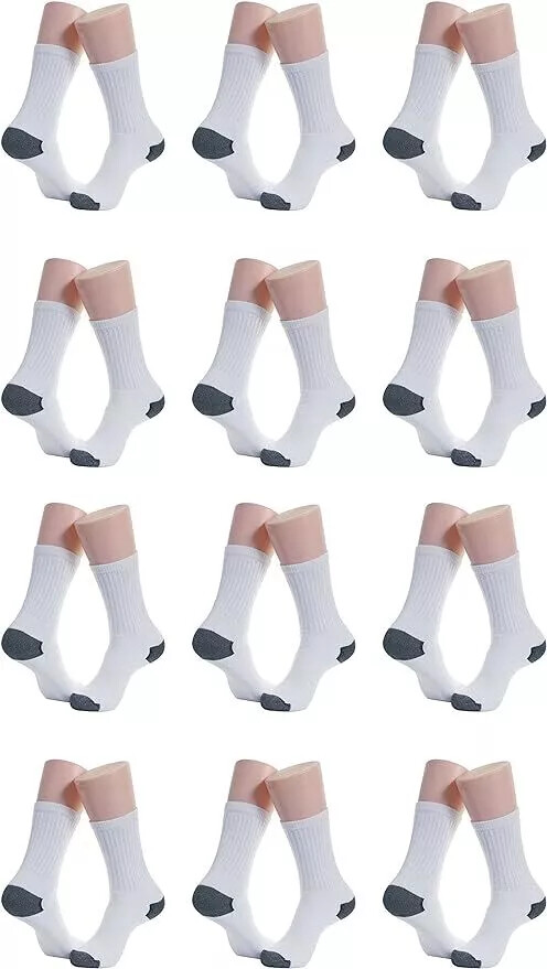 Wholesale Bulk Lots Men’s White Work Sports Crew Socks Cotton Size 9-11 & 10-13