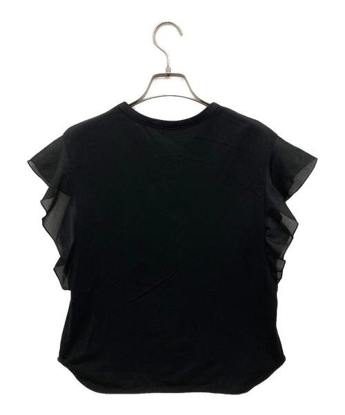 IENA Sheer Sleeve Pullover Black Cotton Polyester Free Size Top