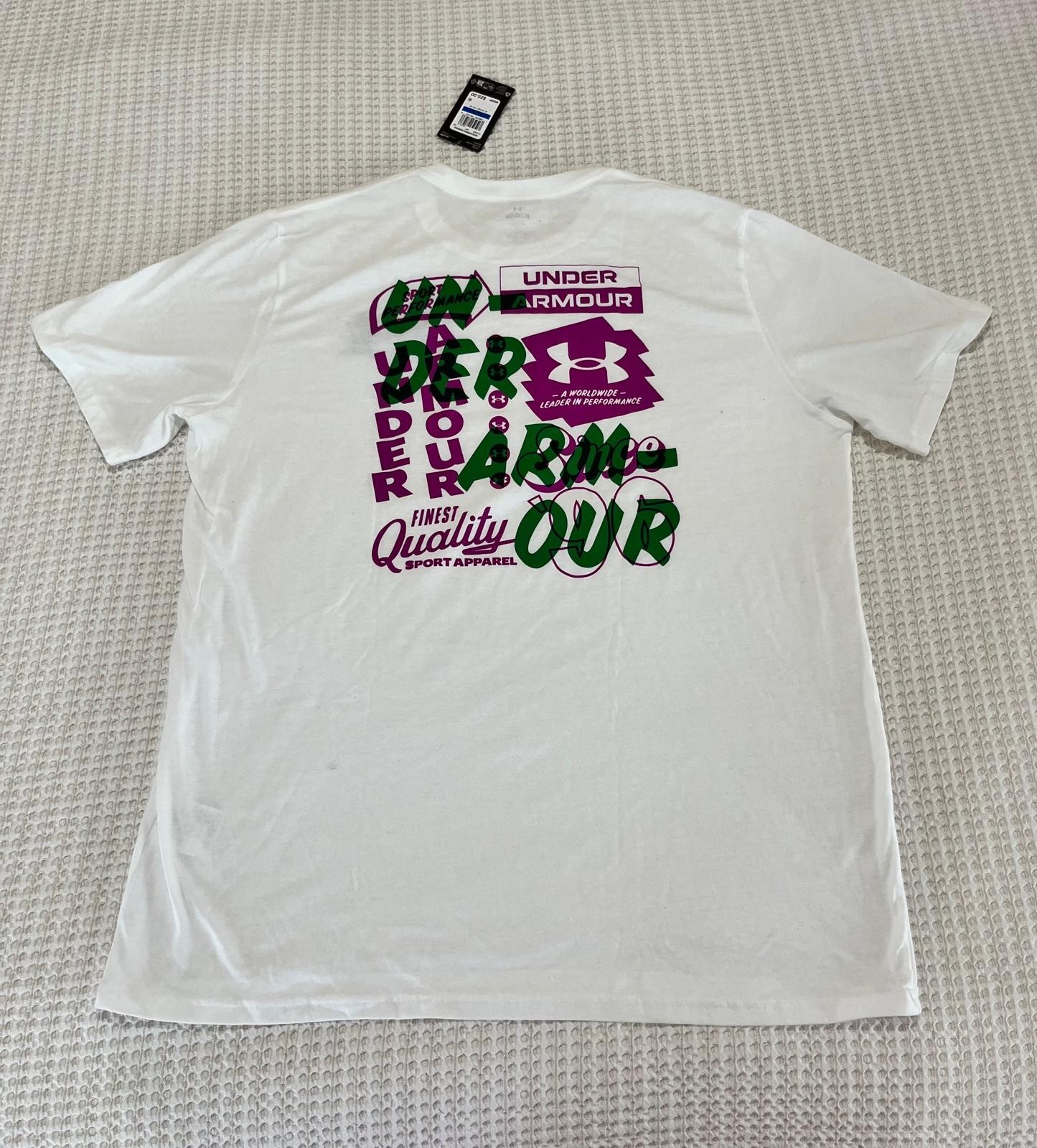 Under Armour Men’s Extra Large XL Vintage Type T-Shirt White Loose NWT