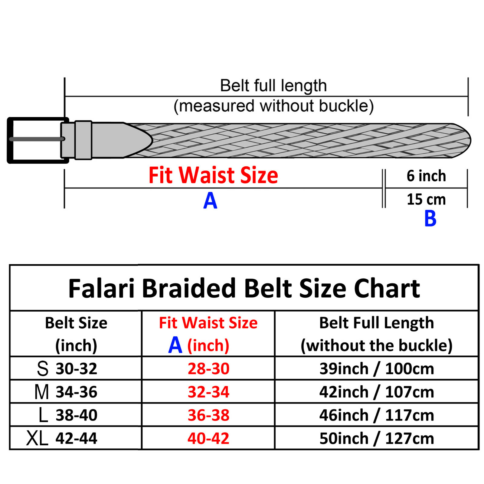 Falari® Men Braided Belt Stainless Steel Buckle Genuine Leather 35mm 9007