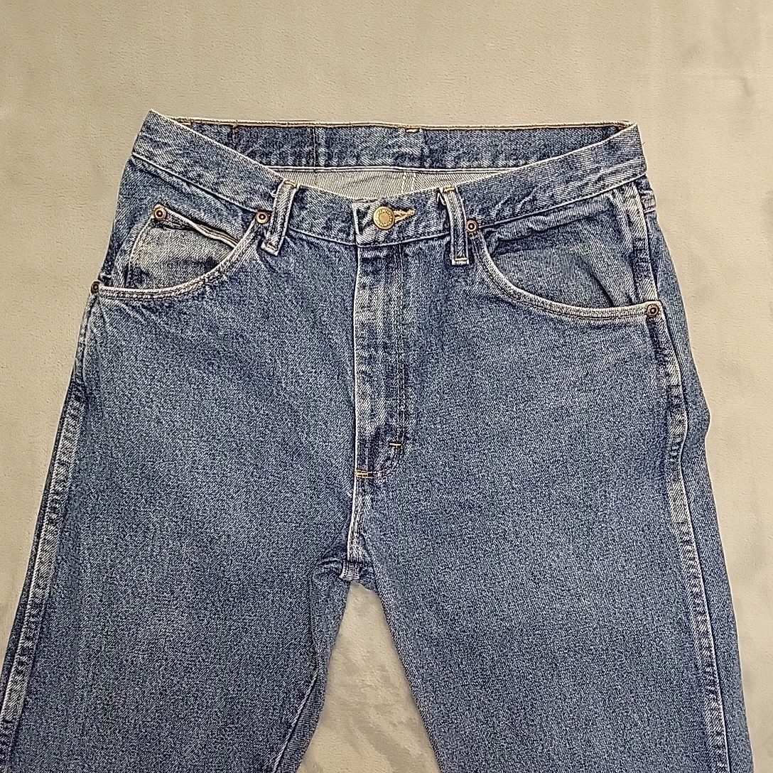 Wrangler Authentics Jeans Men 31×32 Blue Denim Straight Leg Cowboy Western Work