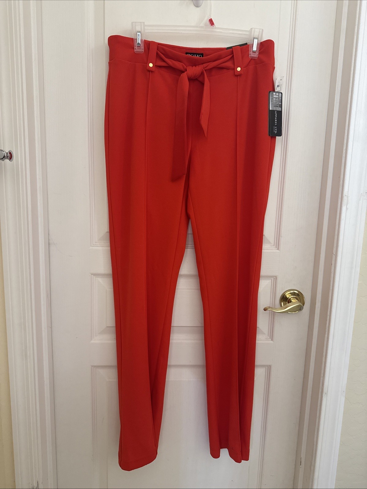 NWT Soho Apparel Ltd Pants Red Flare Leg Size Med Dress Pants
