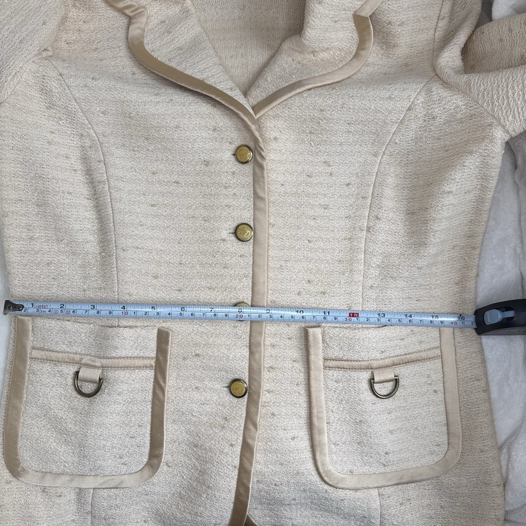 St. John St. John Collection Beige Button Front Jacket w/ Pockets Size XL