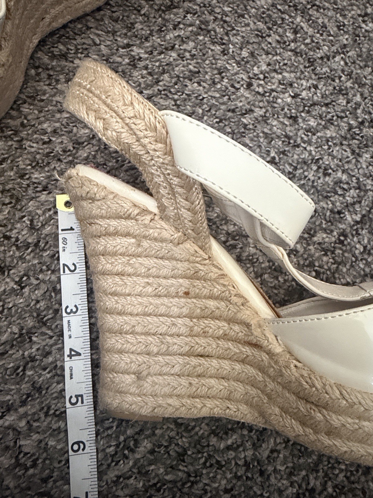 Women’s Cream Lace Espadrille Platform Wedge Sandals SZ 8.5-9