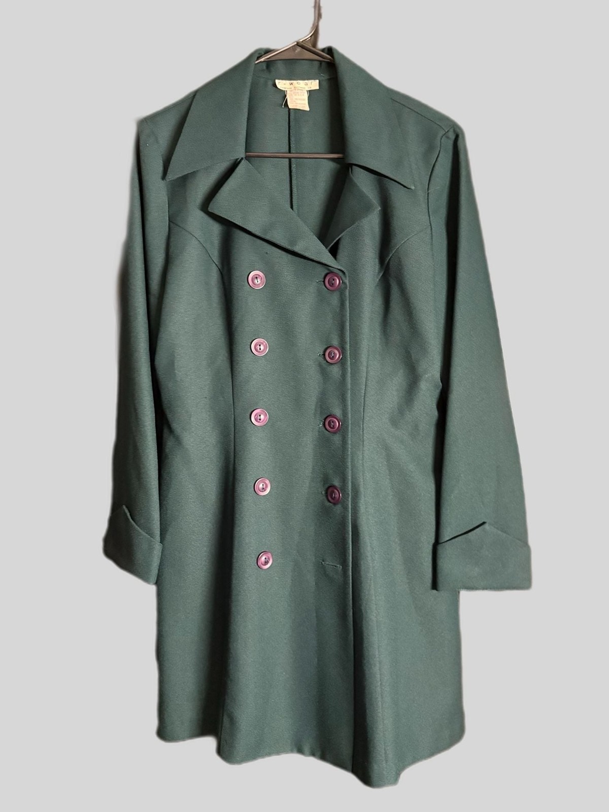 Vintage R-Wear Rampage Clothing Co. Double-Breasted Green Coat