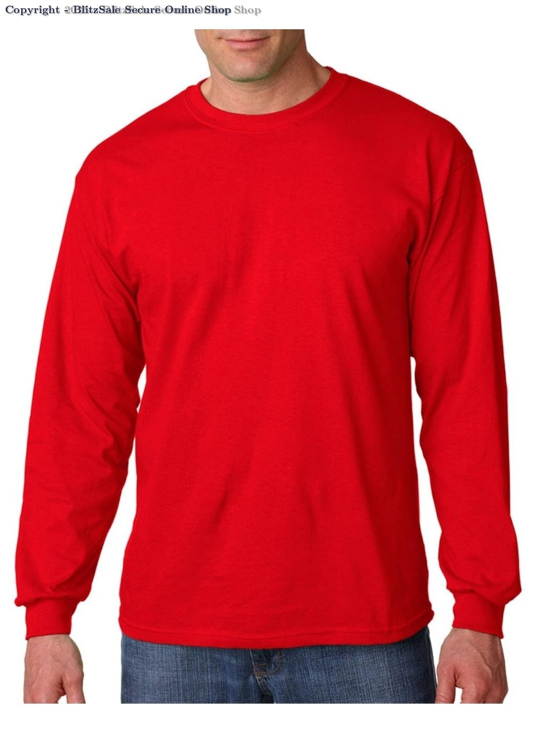 Gildan – 100% Cotton Long Sleeve T-Shirt. 5400 – Red G540 XL