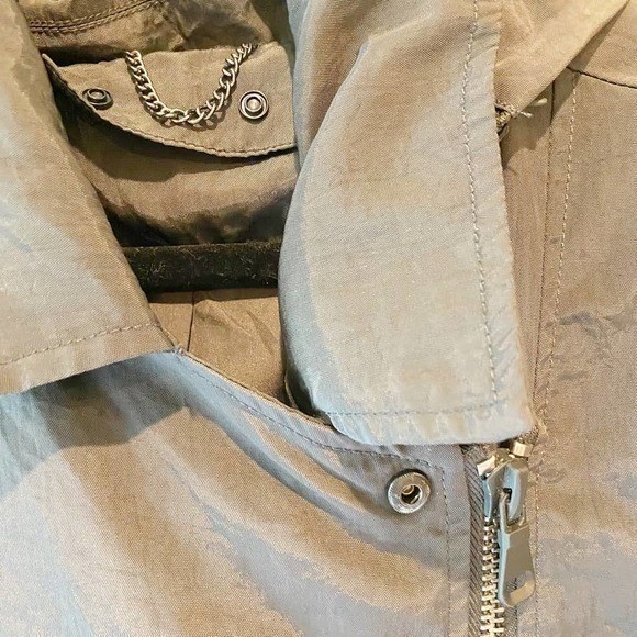 Unknown Moto Asymmetrical Zip Jacket Womens L Grey Good Quilted Nylon 50324NL