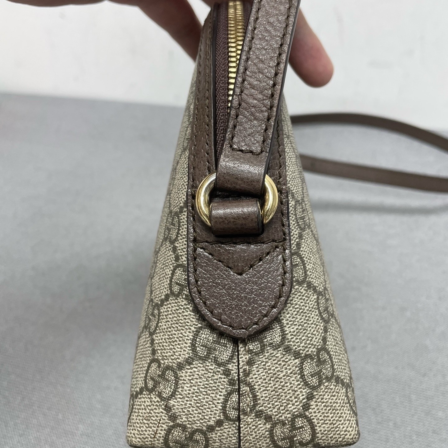 Gucci Pre-Owned Authentic Ophidia Collection Crossbody Bag Beige Shell