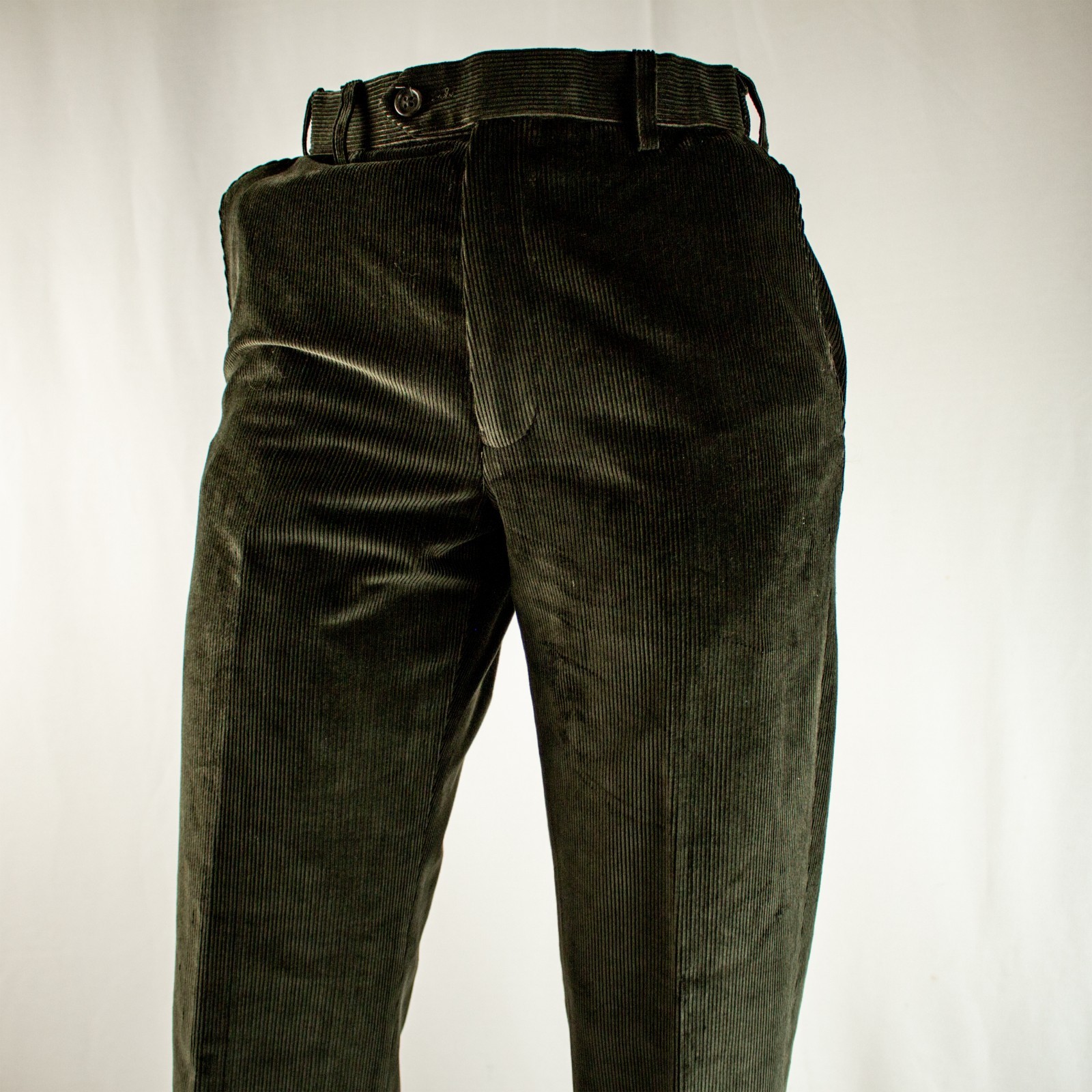 MARKS & SPENCER New Green Men Flat Corduroy Pants Size 30″W x 29″L