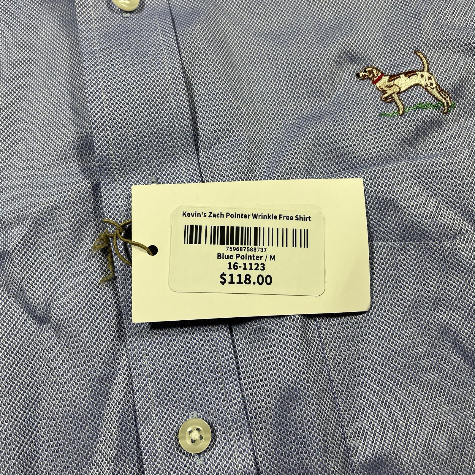 Kevin’s Plantation Collection Pointer Dog Button Front Shirt NWT $118 Mens M