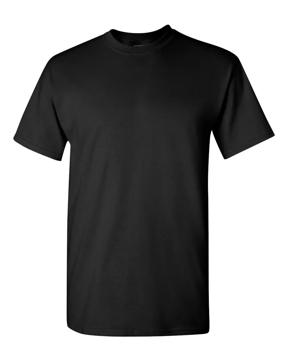 Gildan (6-pack) Black Solid Heavy Cotton Short Sleeve Blank T-Shirt S-2XL