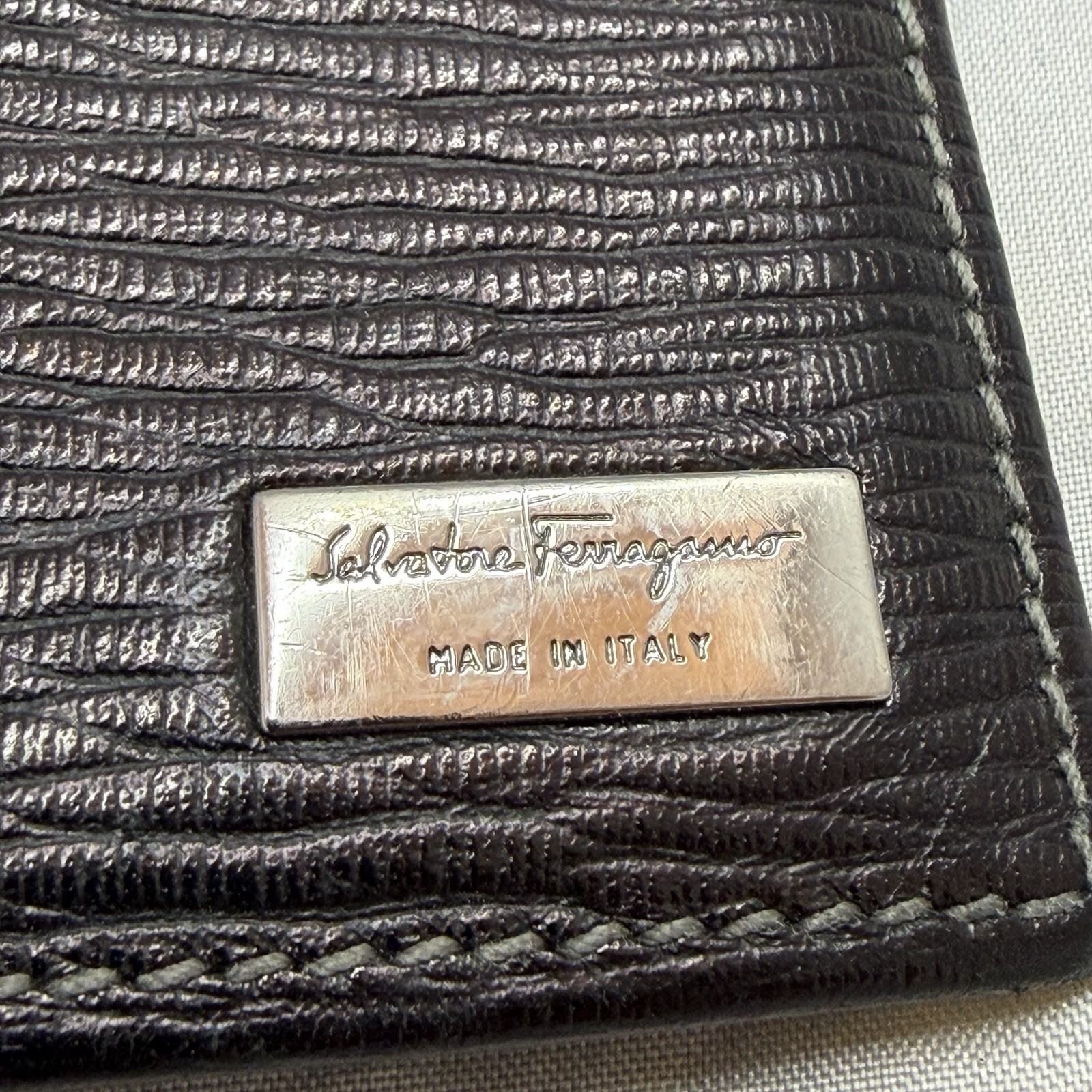 Genuine Salvatore Ferragamo Leather card case / Card case black / Good Condition