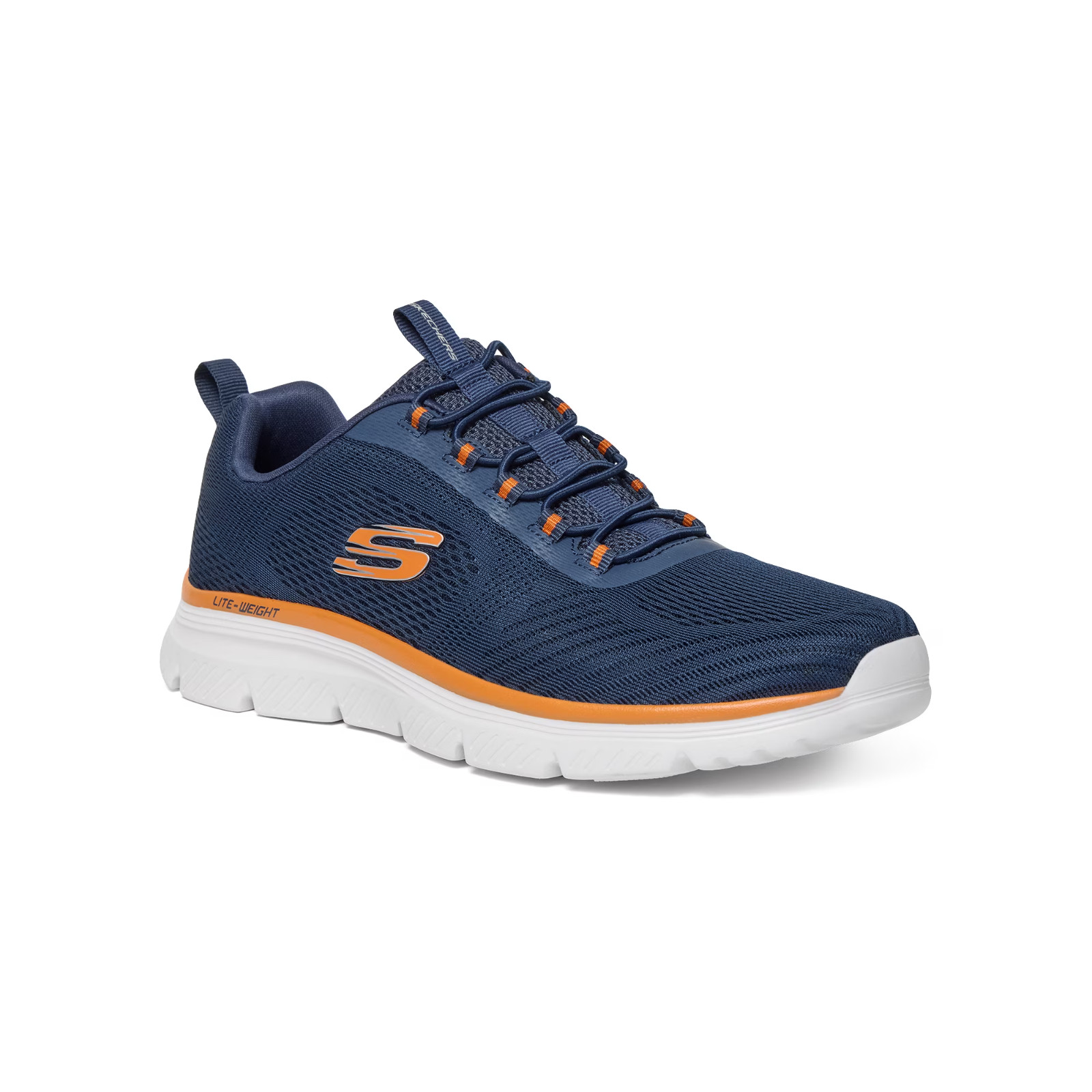 Skechers Men’s Burns 2.0 Slip-On Athletic Shoe Gray/Orange WIDE – Freeshipping