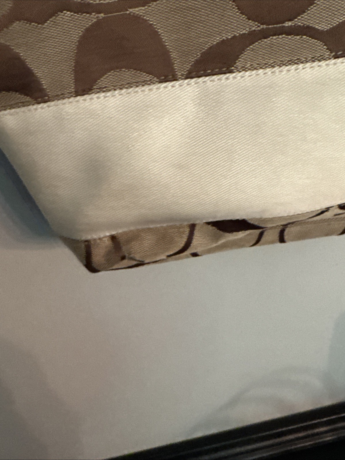 COACH PURSE Cream & Brown Monogram Canvas & Leather