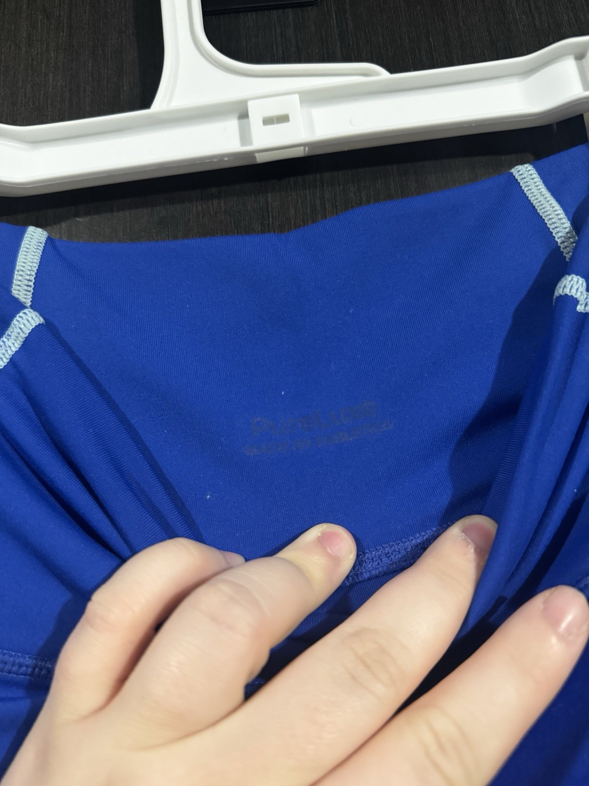 Fabletics PureLuxe Royal Blue Leggings High Rise Side Pocket Athletic Pants