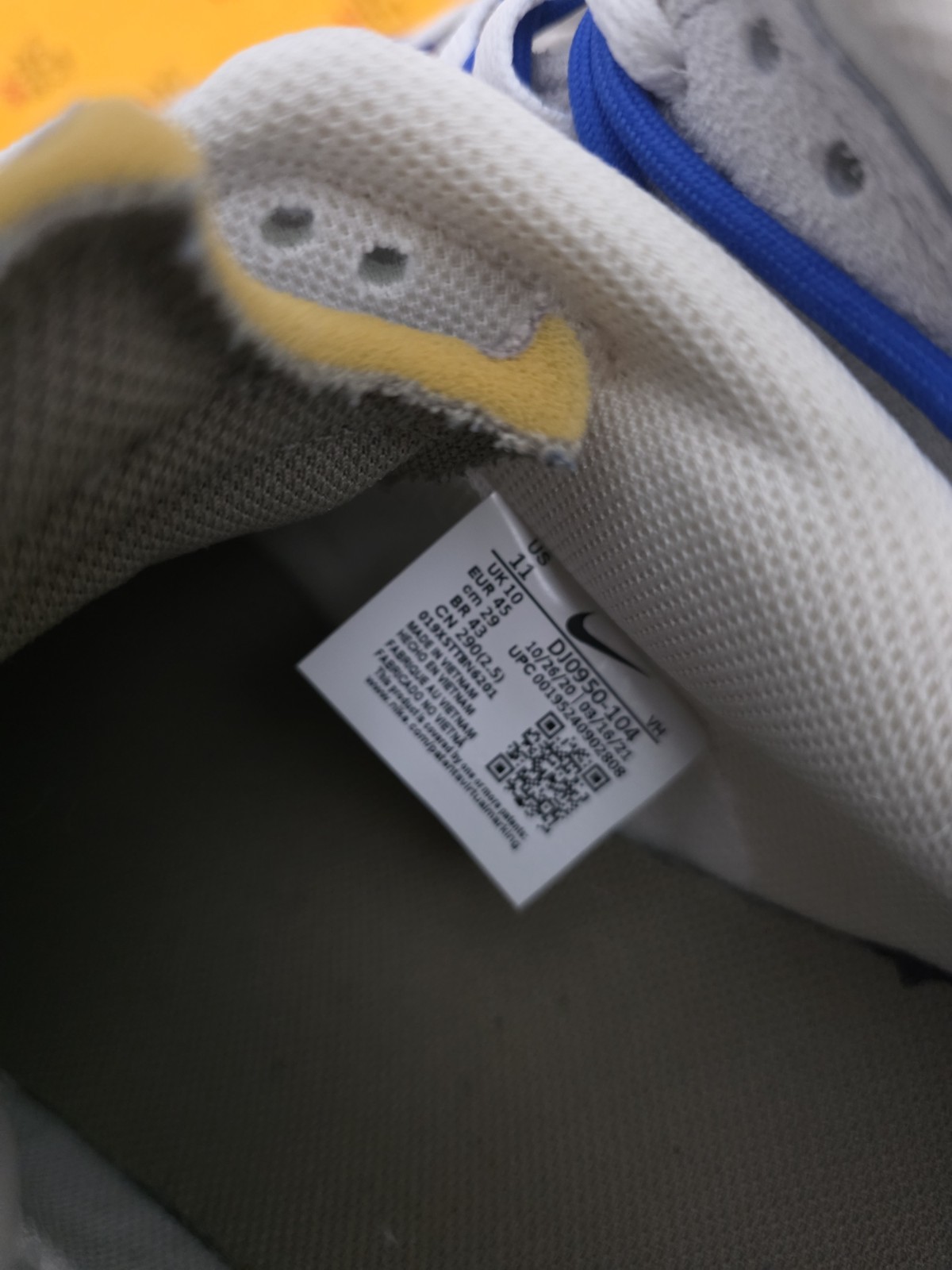 Nike x Off-White Dunk Lot 32 Size 11 Grey Blue White Virgil