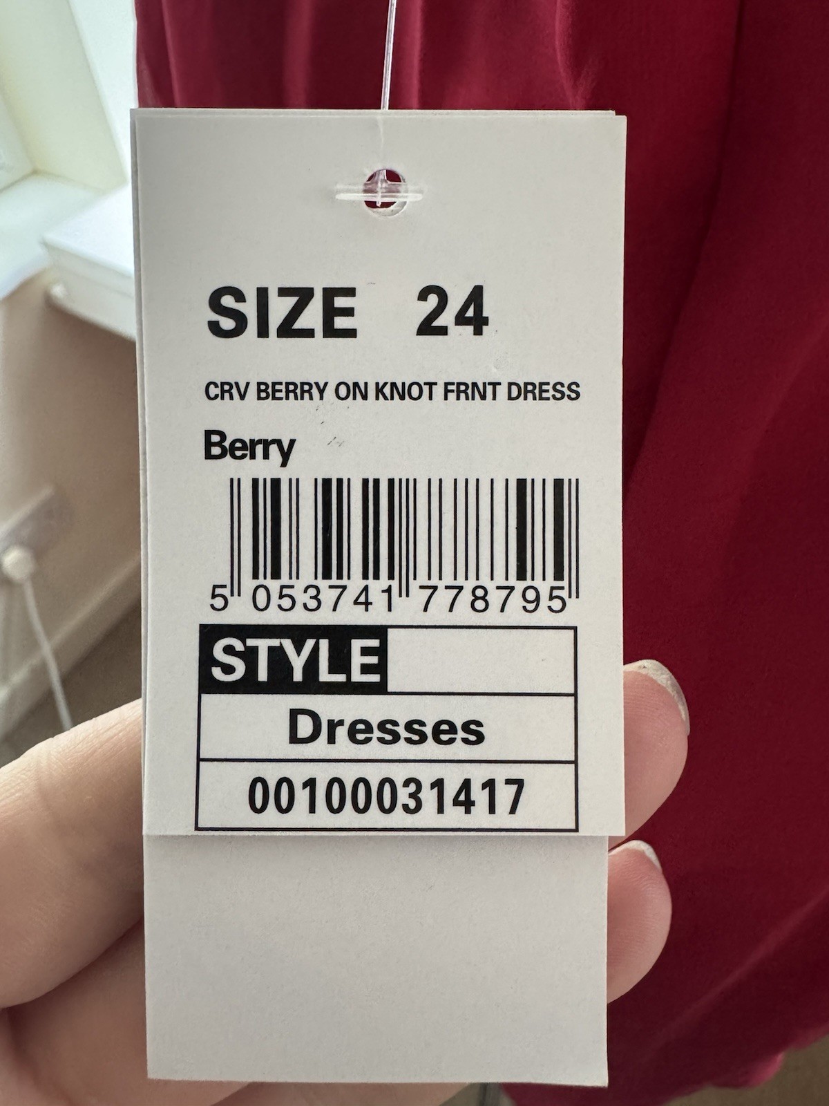 Flattering Quiz Women’s Red Cherry Knot Front Dress Size 24 BNWT
