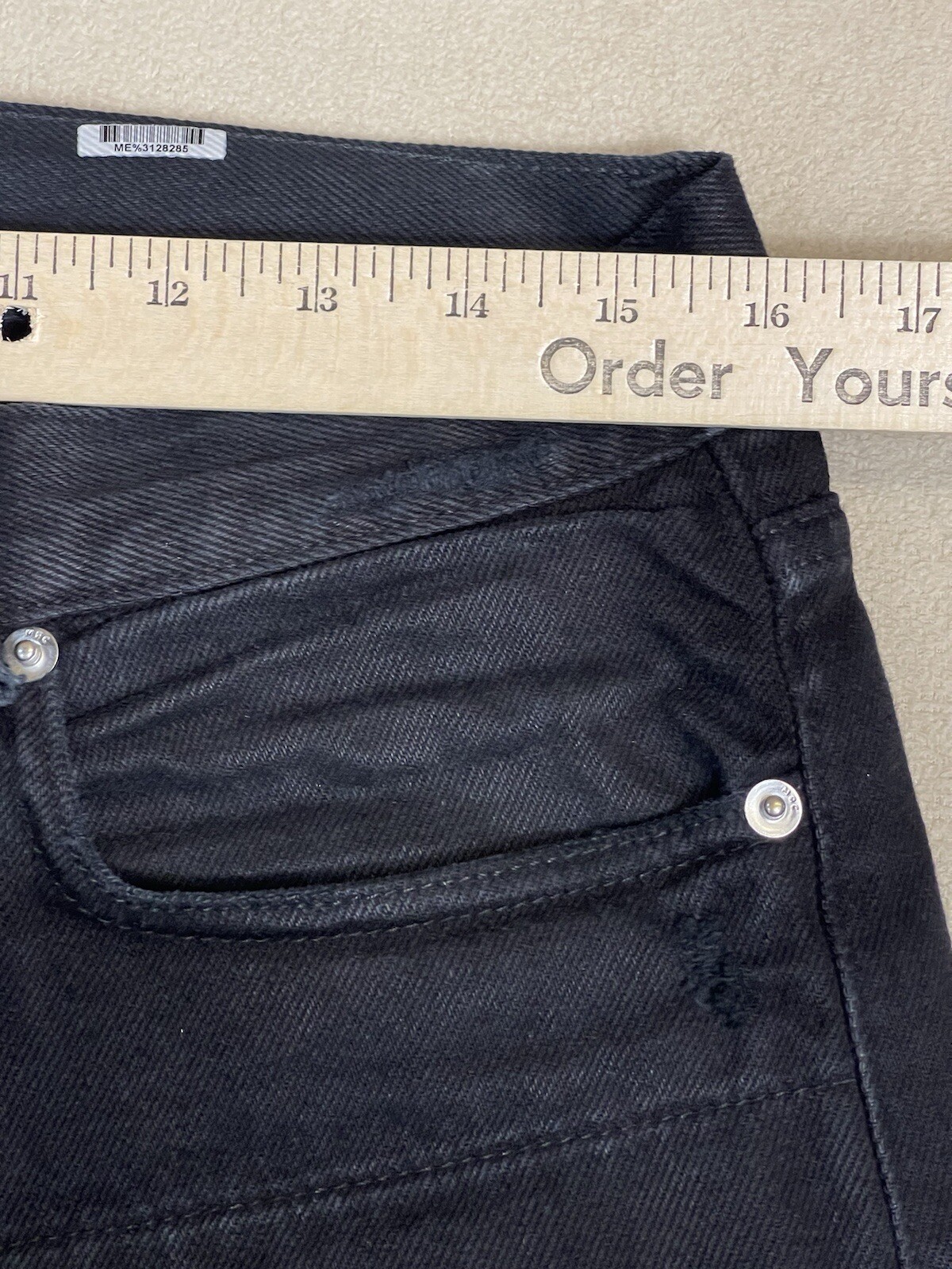 Mr Completley Jeans Mens 30 Black Distressed Casual Preppy Zip Pocket Denim