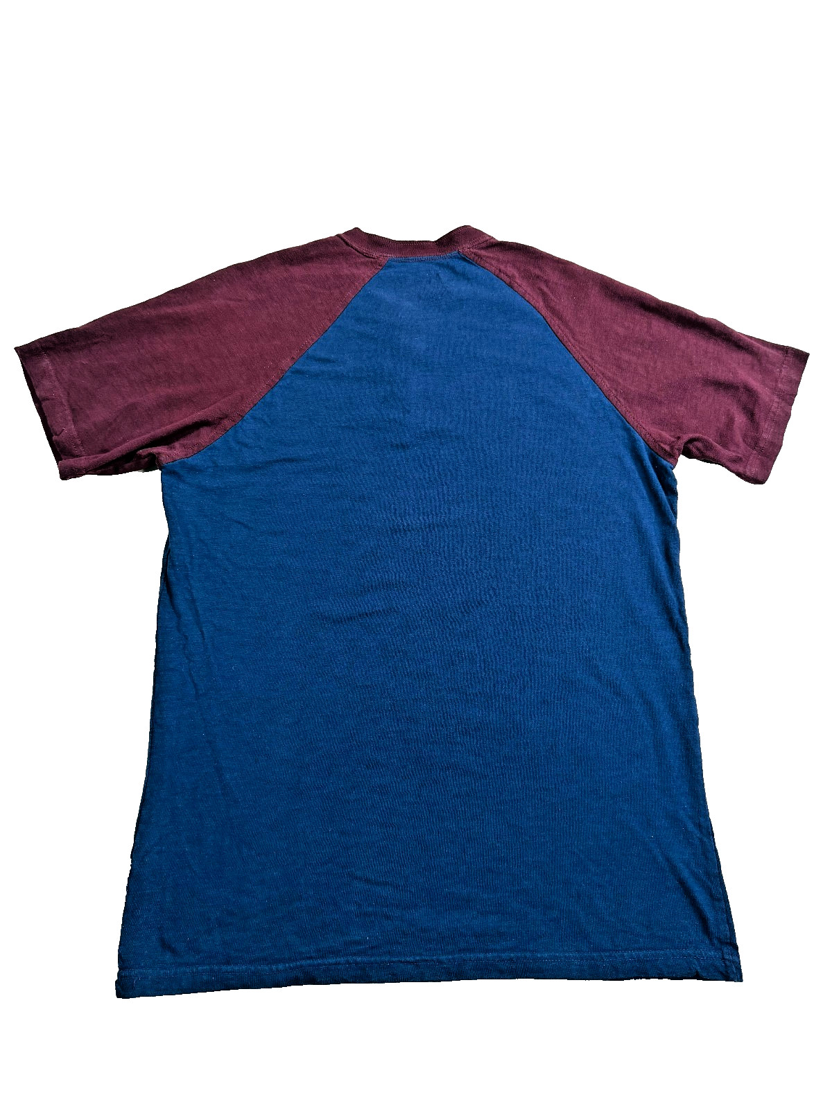 American Rag Mens Medium Maroon Navy Raglan Henley T-Shirt Short Sleeve