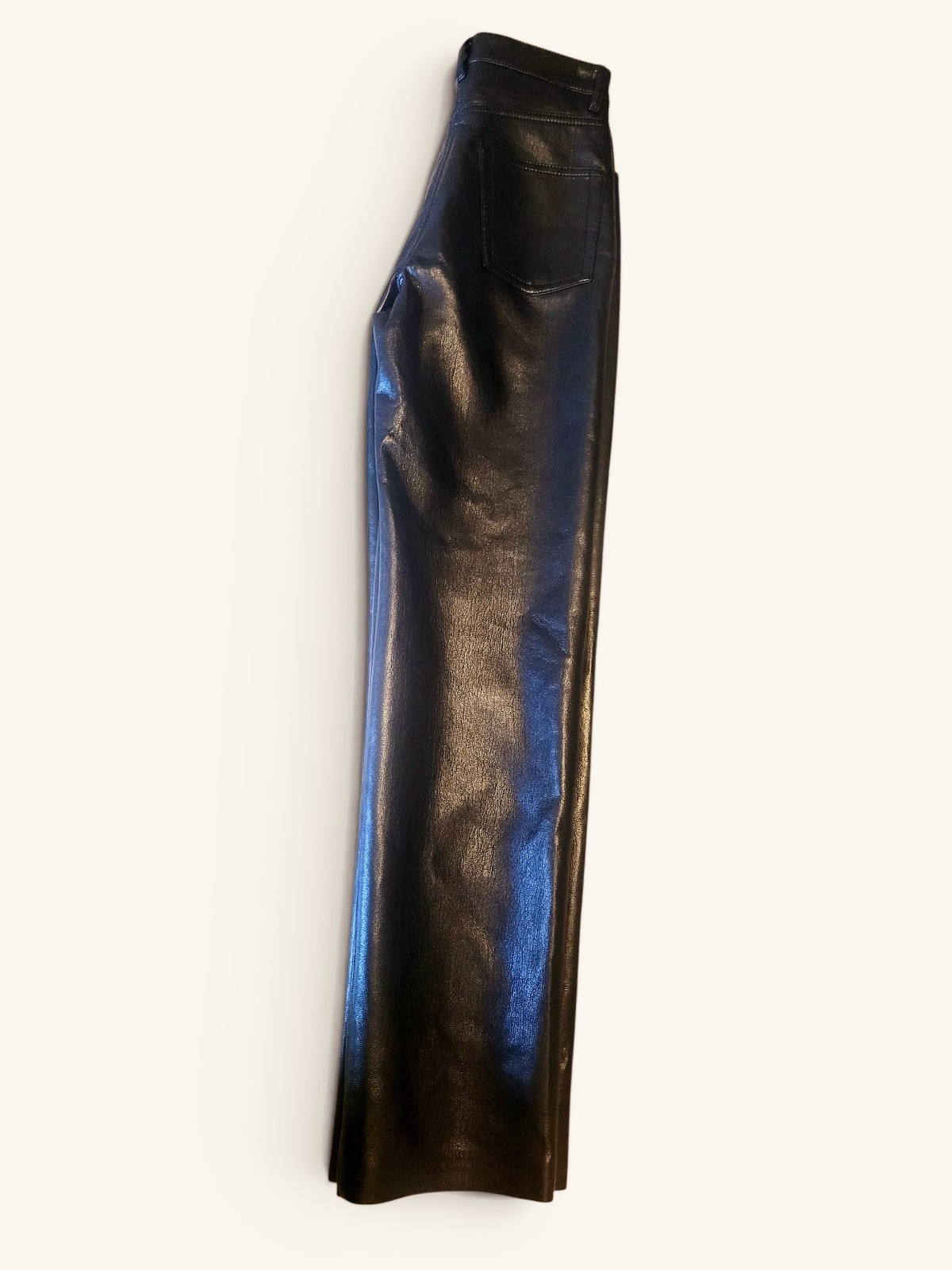 Aritzia Wilfred Melina Pant Vegan Leather Black Straight Leg High Rise Size 0