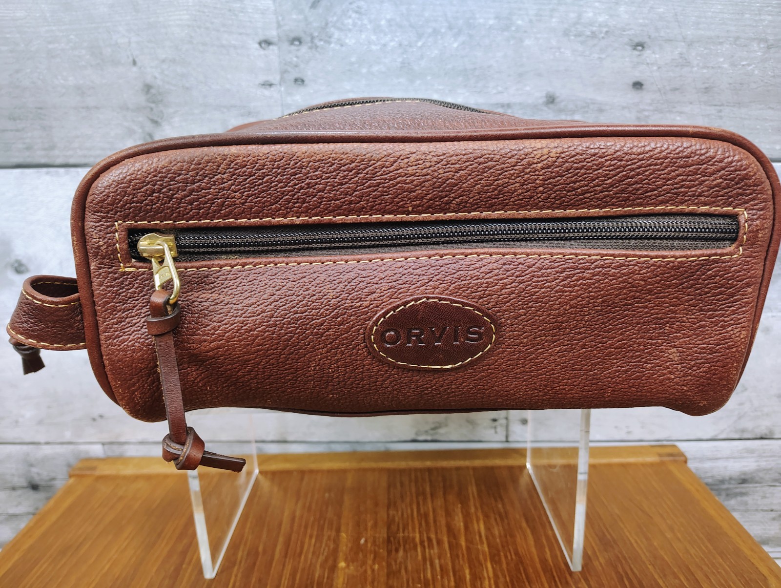 Orvis Bullhide Leather Dopp Kit Travel Toiletry Case