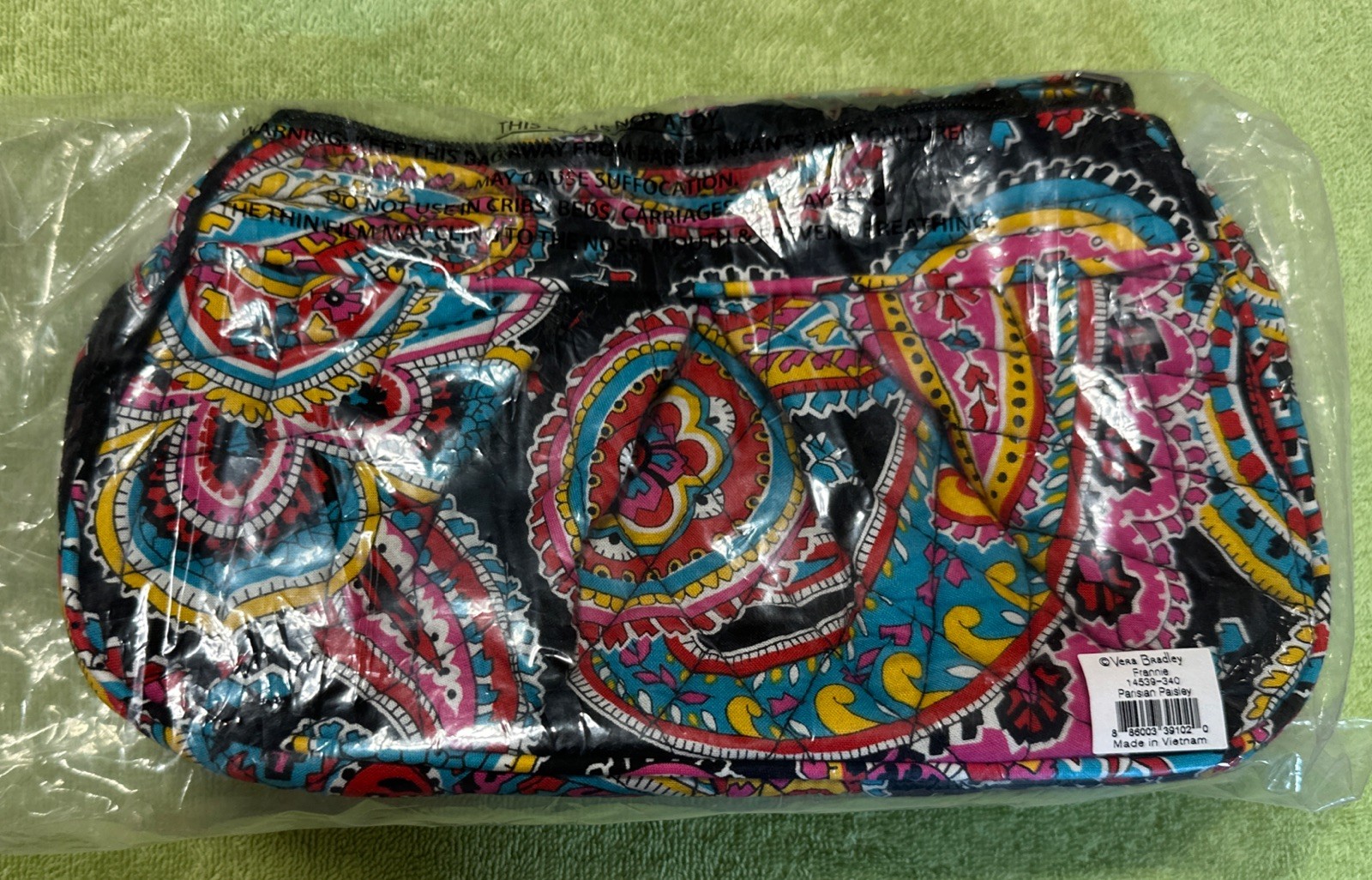 Vera Bradley Frannie Crescent Shaped Crossbody Bag In Parisian Paisley NWT