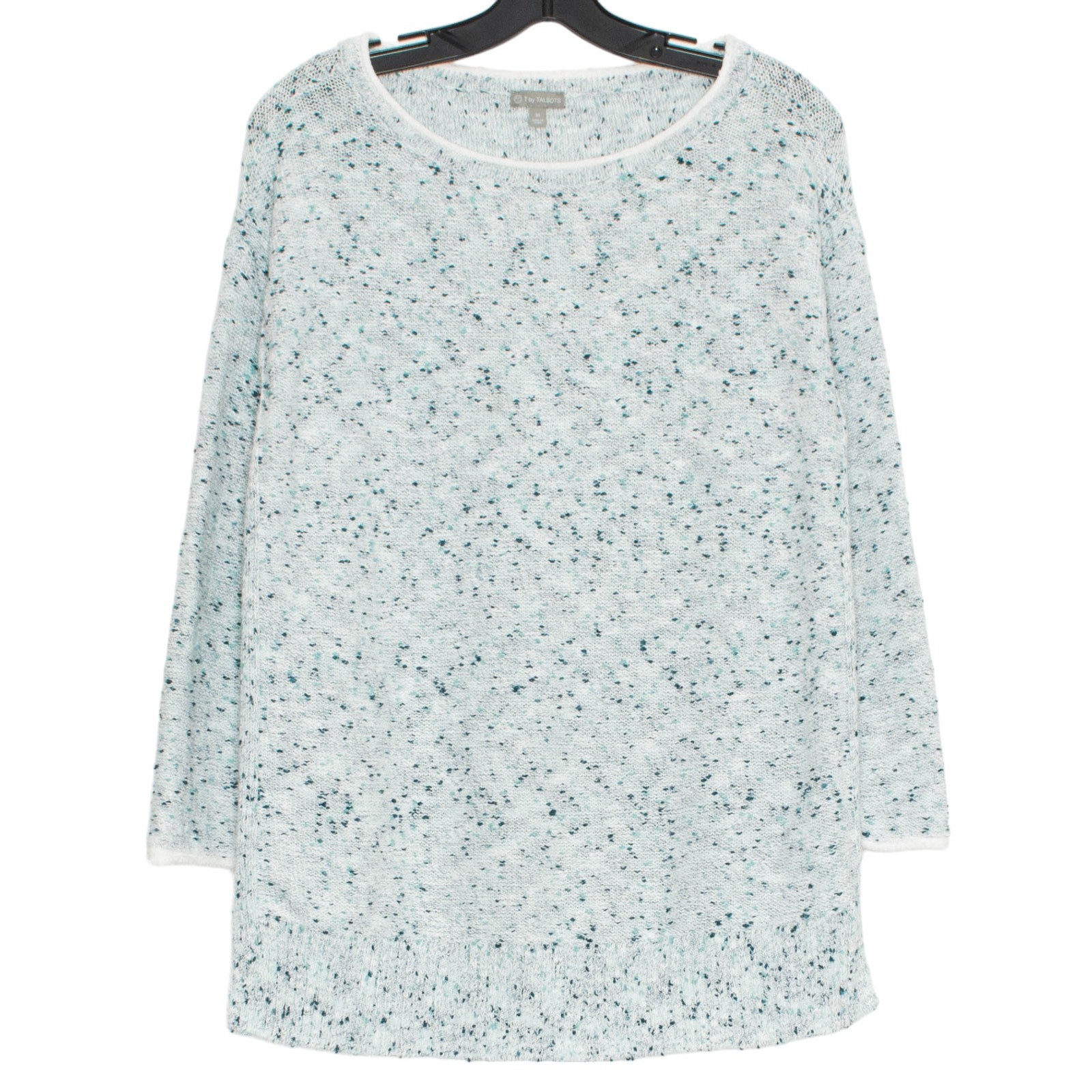 Talbots Sweater Cozy Cottage Minimalist Casual Comfort Neutral Blue Size Medium