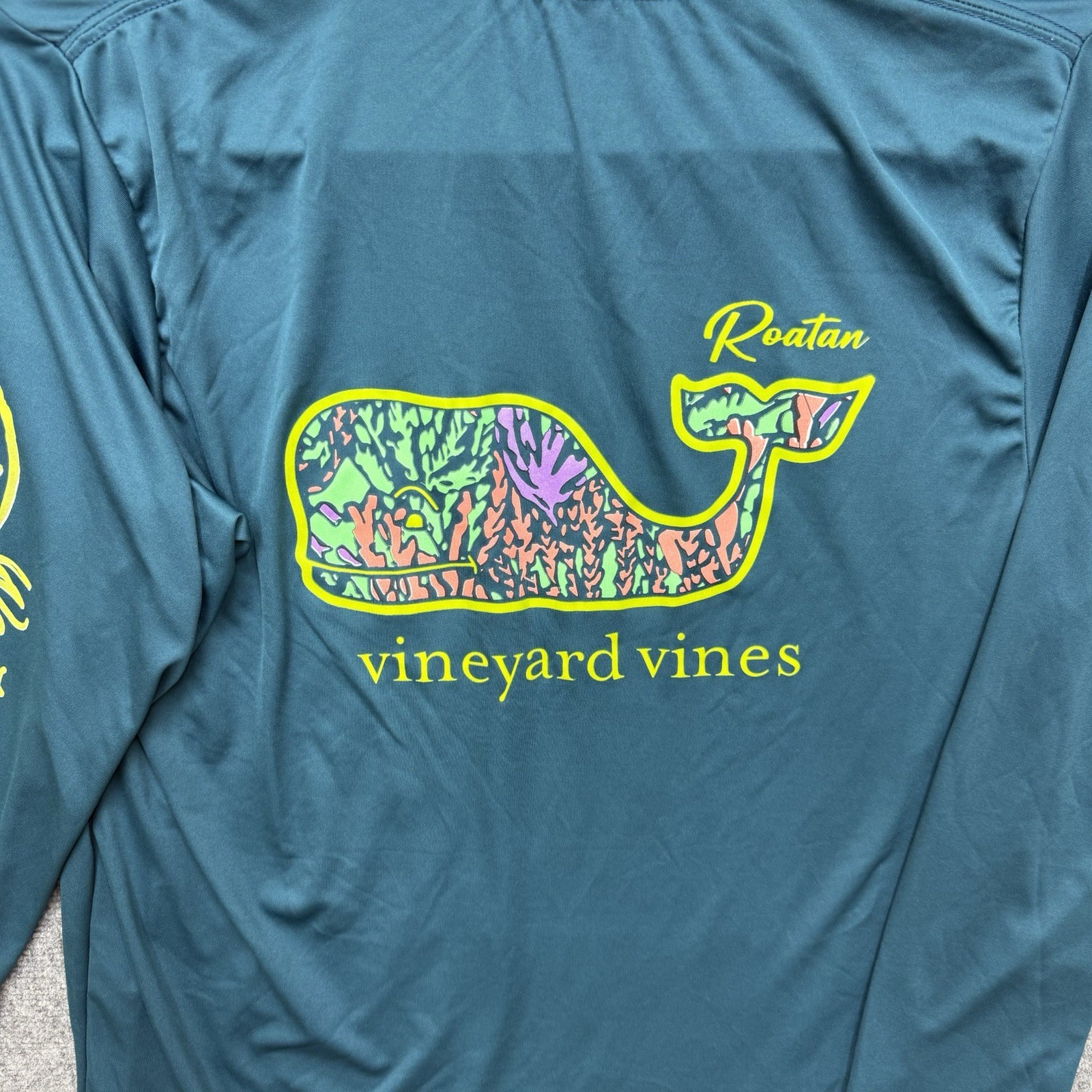 Vineyard Vines Shirt teal Roatan Honduras West Bay Graphic men’s size XL