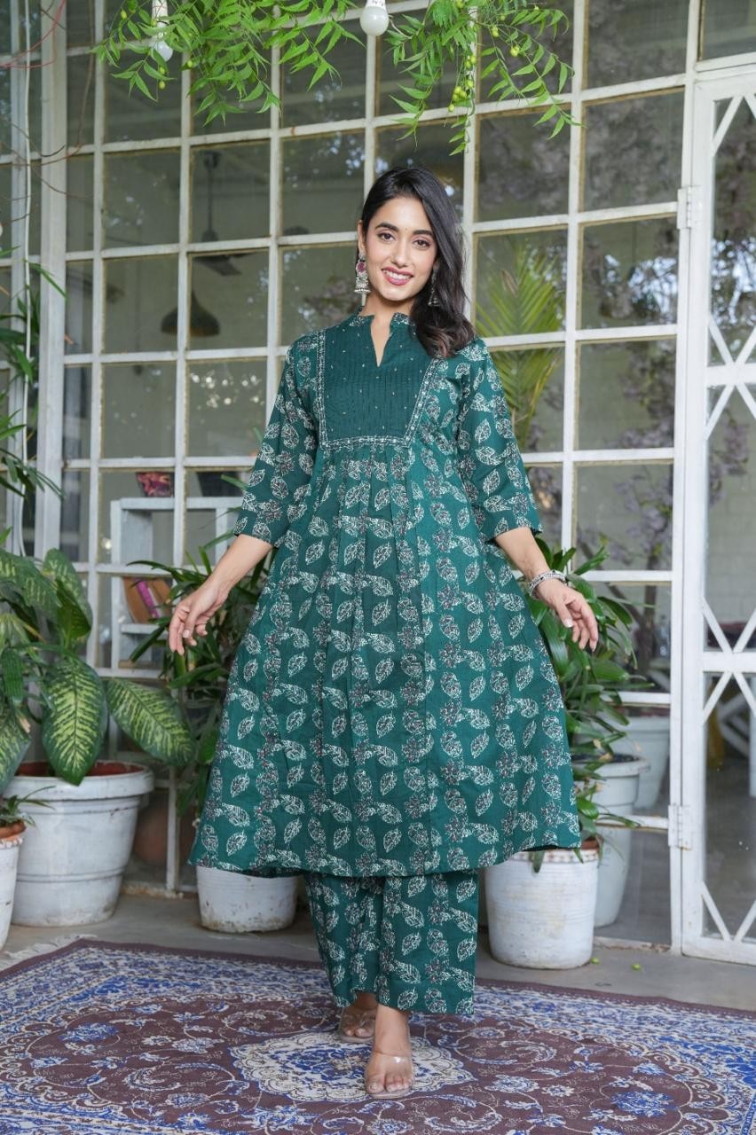 Pakistani Green Salwar Kameez Plus Size Wedding Party Palazzo Kurta Dupatta Sets
