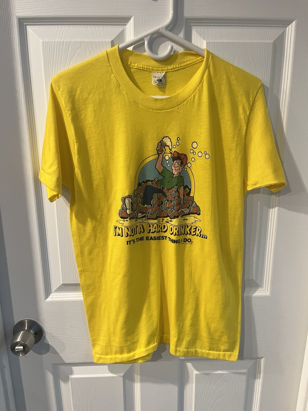 Vintage 80s “I’m Not A Hard Drinker”Cartoon “18 x 26.5” Beer. UniPrint Co 82.