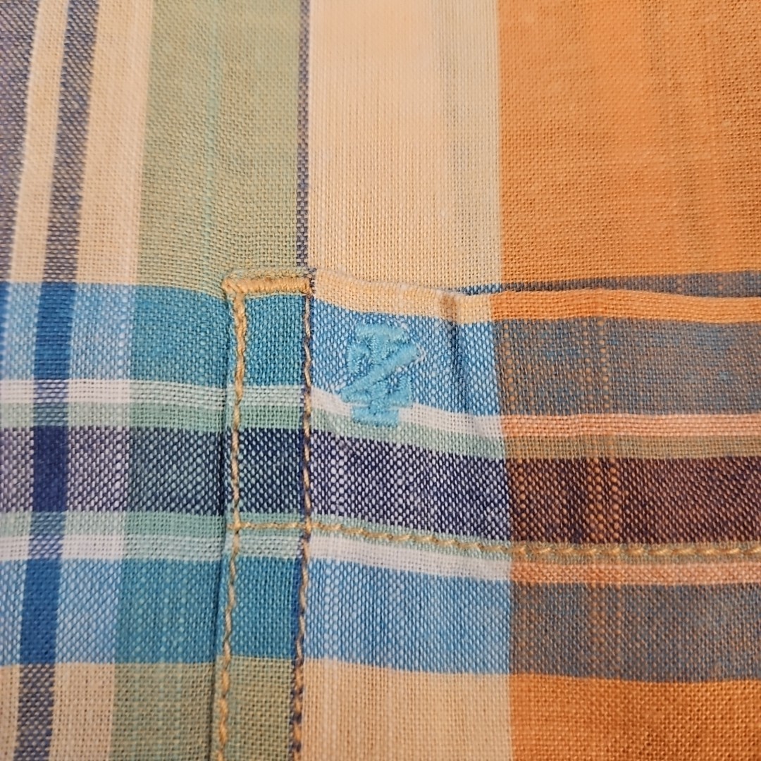 IZOD Saltwater Men’s Short Sleeve Button Down Shirt Size 2XL Orange Multicolor