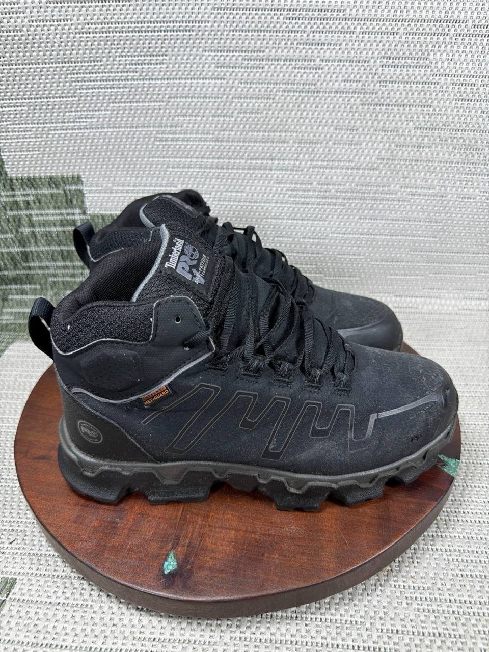 Timberland Pro Shoes Men Size 9 Wide Powertrain Sport Alloy Toe Work Black Nylon