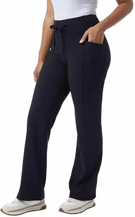 32 Degrees Women’s Wide Leg Ribbed Semi-Flare Yoga Pants