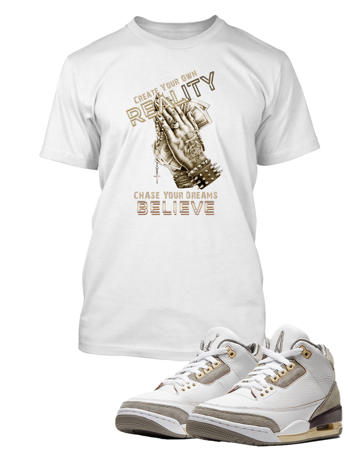 Chase Your Dreams Graphic Sneaker Tee Shirt to Rock Maniere J3 Big Tall Sm T