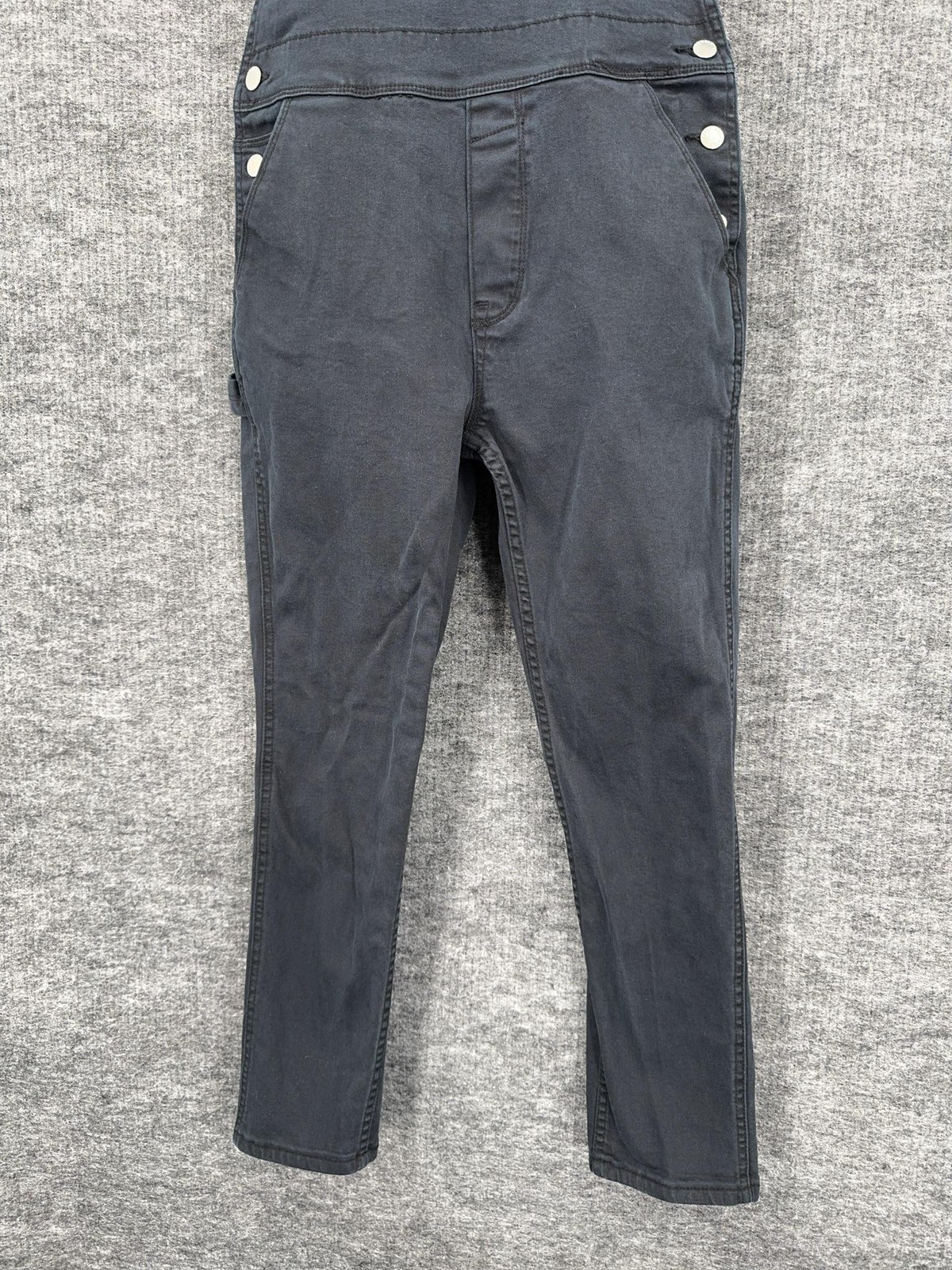 Assembly Label Overalls Womens 10 Black Twill Adjustable Strap Pockets Casual