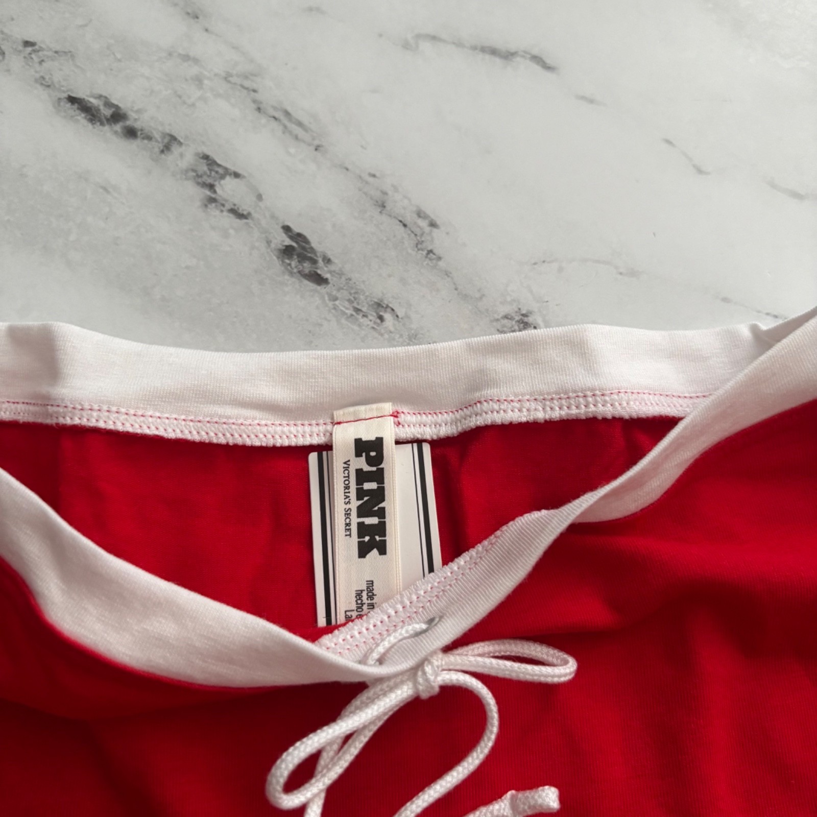 PINK Victoria’s Secret Dorm Boyshort Boy Short Panty Nwt Red & White M XL