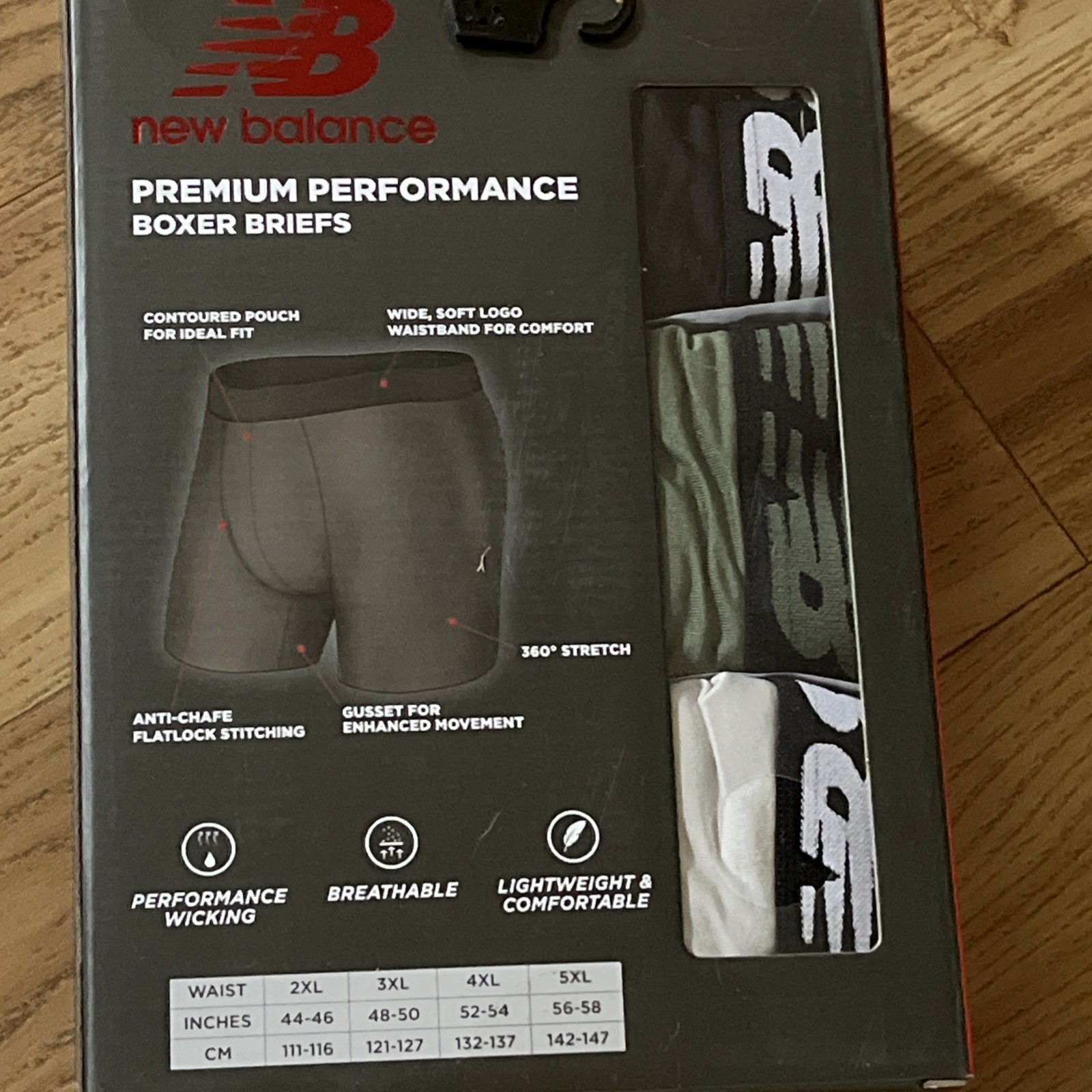 New Balance Men’s Premium Performance Boxer Briefs 3-Pack Size 3X-Large 48″-50″