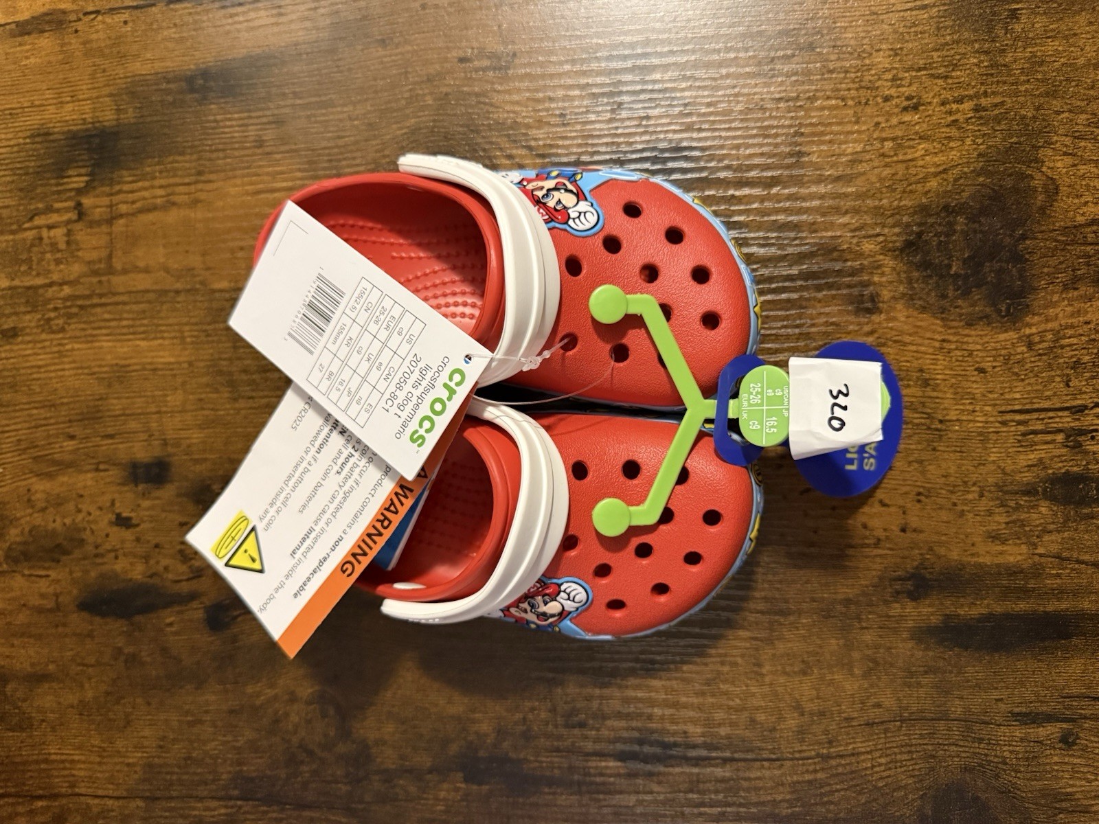 Super Mario Light-Up Crocs Toddler Size 9