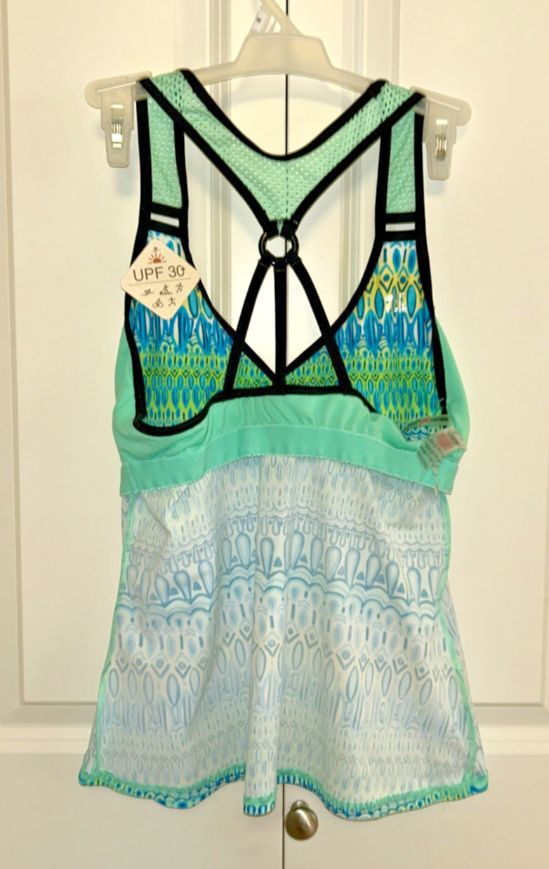 Zeroxposur Sun Smart Action Tankini M UV Protect 4-Way Stretch Quick Dry New NWT
