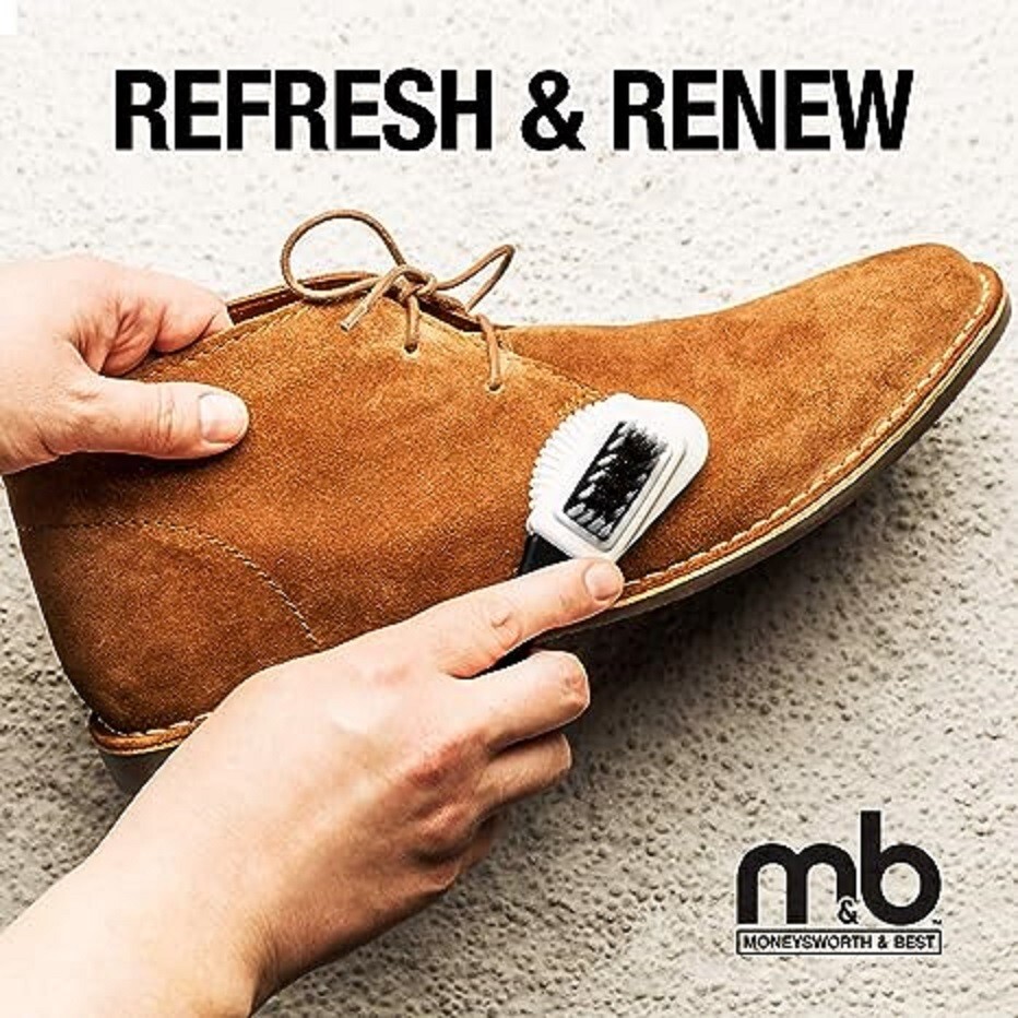 Moneysworth & Best Deluxe Suede Brush removes dirt, refresh the nap on suede