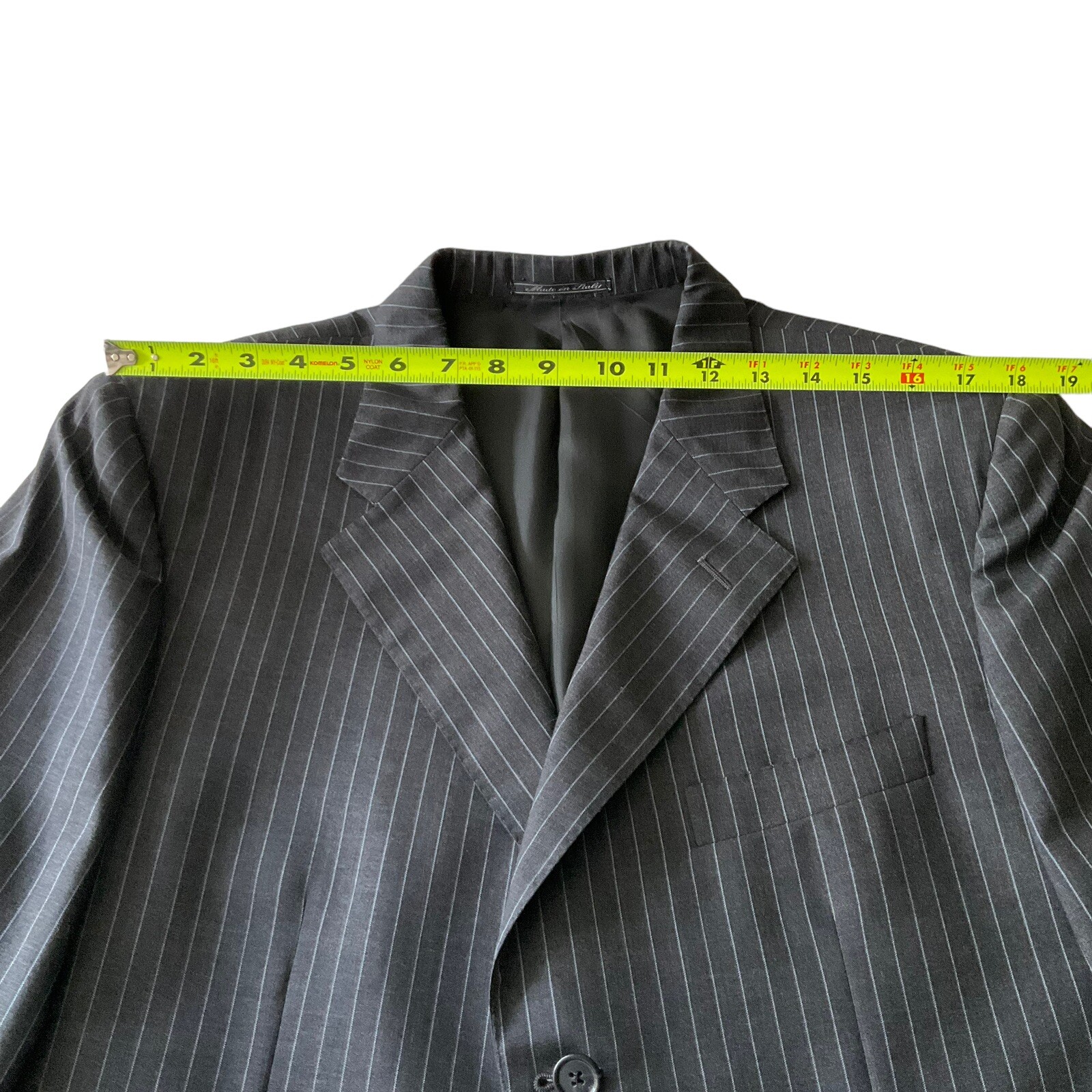 Corneliani 42L Merino Wool Suit Gray Stripe Super 120s Pants 34/32 Made In Italy