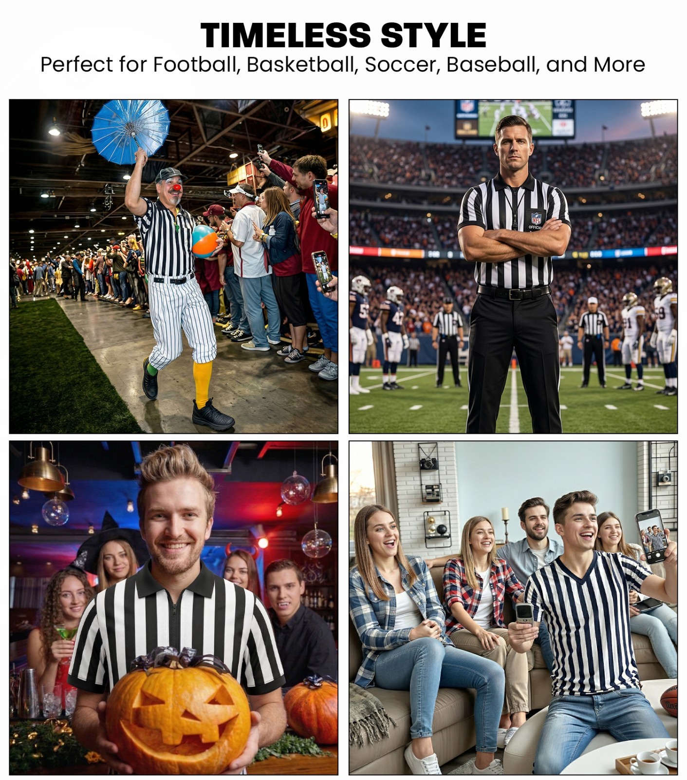 Exxact Sports Referee Shirt Men, Athletic Fit Basketball Referee Shirt for Sport