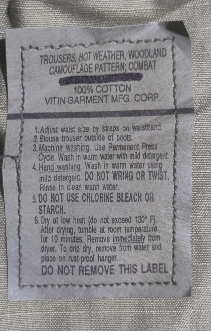 Genuine US Military Woodland BDU Ripstop Trousers M81 Deadstock XL – 100% Cotton