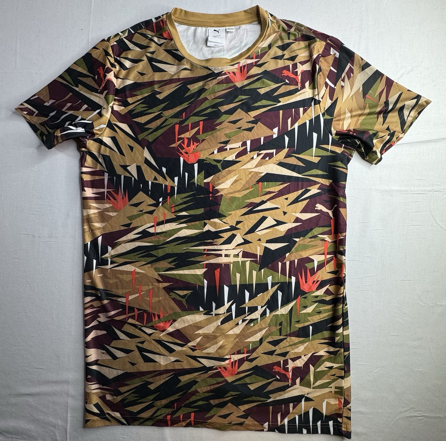 PUMA x Naturel Men’s Logo Crew Neck Short Sleeve Camo T-Shirt Multicolor S